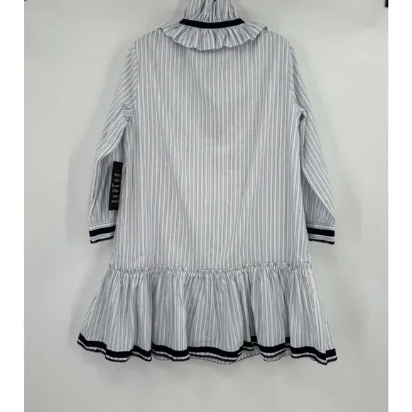 Tuckernuck Women's Grosgrain Trim Oxford Stripe Bouvier Dress sz S NWT - Picture 5 of 5